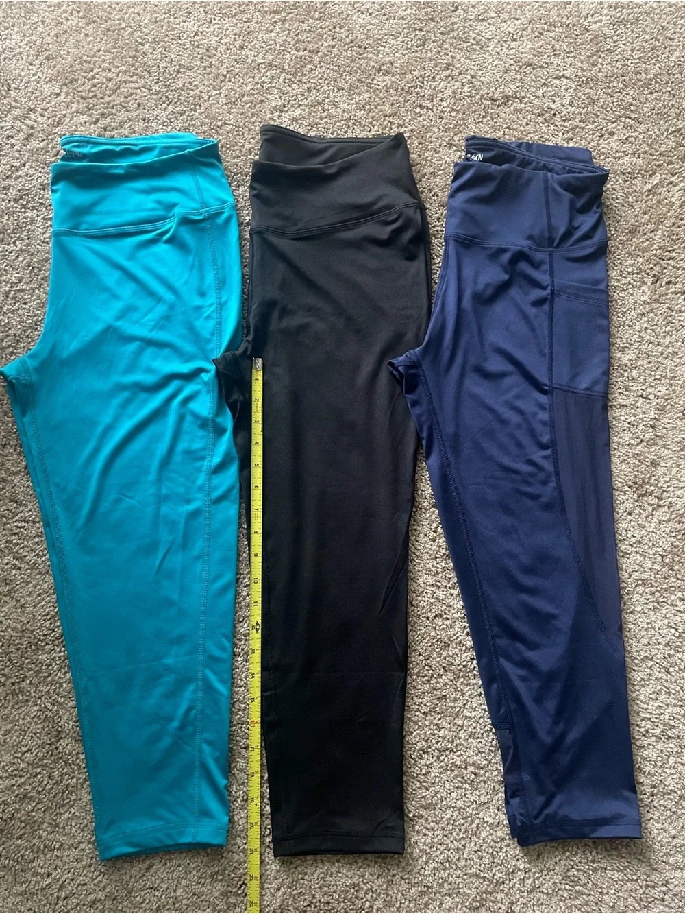 Bundle of 3 Athletic Capri Leggings High Waisted Size L
